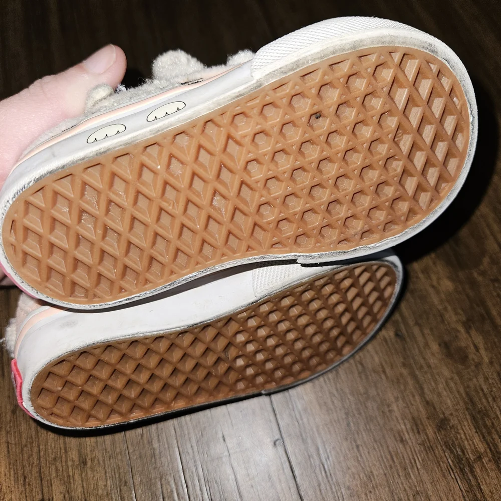 Vans Kids Peach Sneakers with Velcro Straps